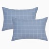JELLYMONI 100% Natural Cotton Checkered Standard Pillowcases Set, 2 Pack
