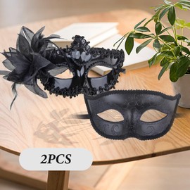 2 PCS Masquerade Mask - Couple Masquerade Masks, Vintage Antique Masks, Venetian Masks, for Festival Canival Mardi Gras