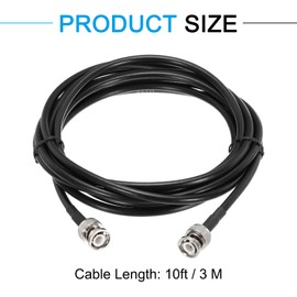 sourcing map 1PCS RG58 Coaxial Cable 10ft/3.0 M, BNC Male to BNC Male Coax Cable 50 Ohm Low Loss Cable for CB Radio, Ham Radio, Antenna Analyzer