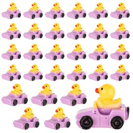 Pack of 30 Miniature Ducks, Purple and Yellow Resin Tiny Duck Figures, Funny Small Duck Figures, Cute Floating Ducks, Mini Car Duck Decoration for Home, Office, Garden