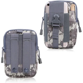 Y8HM Small Nylon Fabric Hiking Waist Packs, Multi-Purpose Poly Tool Bag EDC Waist Bag Military Utility Tactical Molle Pack Camping Pouch Bag (ACU Camouflage)