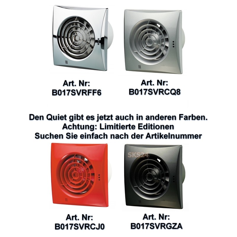 Extractor fan Quiet 100mm, with ball-bearing motor and switch-on delay,