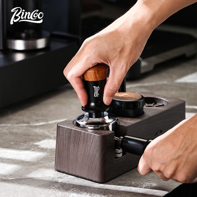 Bincoo Multifunction Espresso Tamper Station-Rectangular Fit 51/53/58mm (Brown)