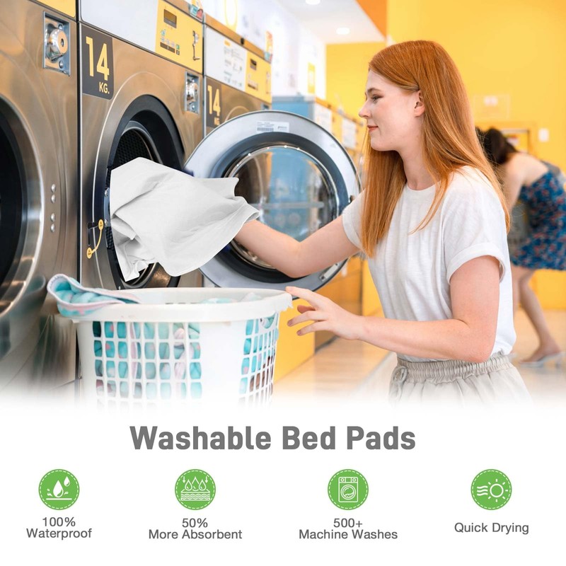 Incontinence Bed Pads Washable Waterproof for Adults & Kids, Reusable
