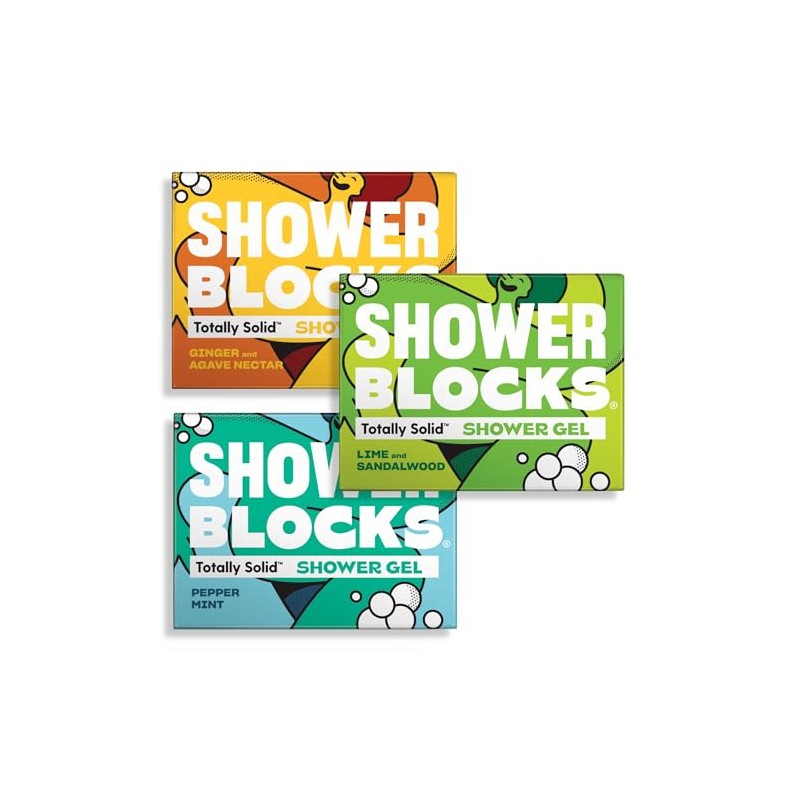 Shower Blocks - Mixed 3 Pack Solid Shower Gels -