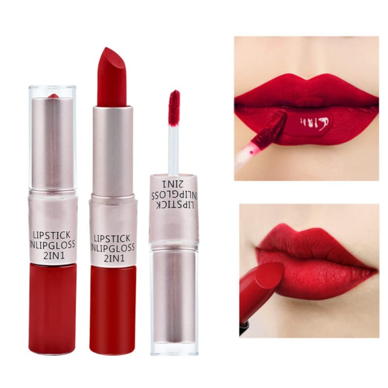 2-in-1 matte lipstick, no grainy feeling lipstick with long-lasting moisturising,