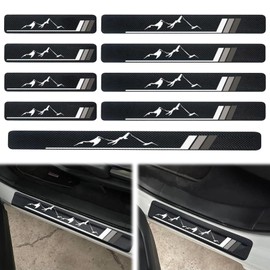 Pack of 9 Door Sill Protector Car Door Sill Protector Car Sill Protectors Strips Scratch-Resistant and Wear-Resistant Strong Adhesion Suitable for All Vehicles