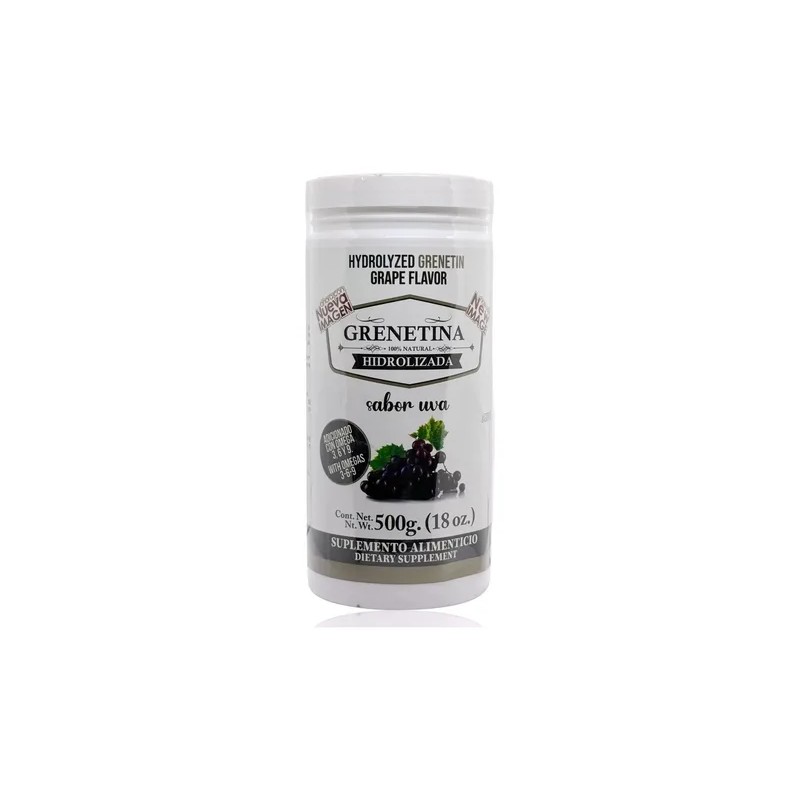 Grenetina Hidrolizada Sabor Uva 100% Natural 500 Grs Pretty