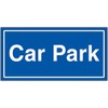 V Safety Car Park Blue Sign - 300x150 mm -
