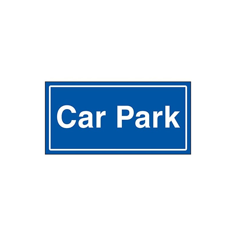 V Safety Car Park Blue Sign - 300x150 mm -
