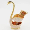 Elegant Swan Spoon and Fork Holder, Decorative Metal Cutlery Organizer