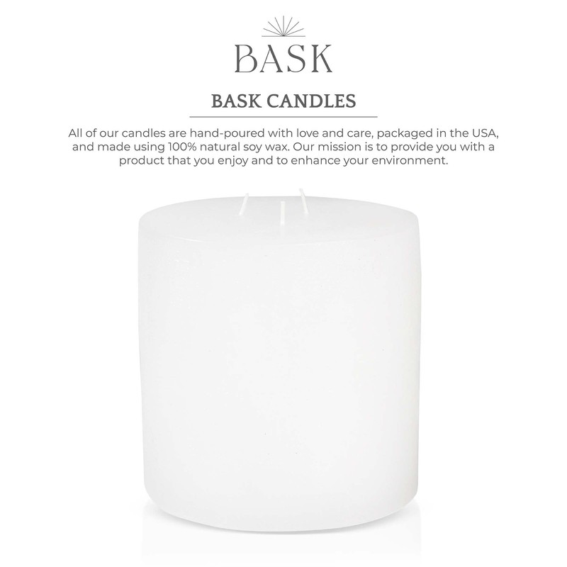 Bask Large Mottled Pillar Candles - Unscented - 6-Inch Diameter