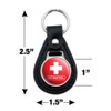 GRAPHICS & MORE Black Leather Ski Patrol with Cross Keychain