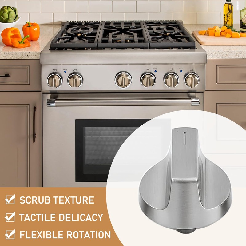 4 pcs W11418244 Range Knob Compatible with Whirlpool Gas Ranges