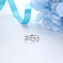 Taurus Celestial Adjustable Ring for Womens Silver Horoscop Astrology Double Band Finger Ring April May Birthday Ring Elegant Ring for Mom Wife's Gift Constellation Everyday Jewelry FR0002J