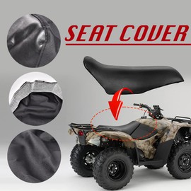 G-PLUS Seat Cover Compatible with Honda Rancher 350 2000-2006, Black Motorcycle Seat Leather Protector Replacement