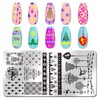 WOKOTO 6Pcs Nail Art Stamp Stamping Templates Set with Christmas Design