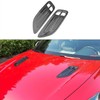 2PCS ABS Carbon Fiber Pattern Hood Vent Trim Covers Compatible