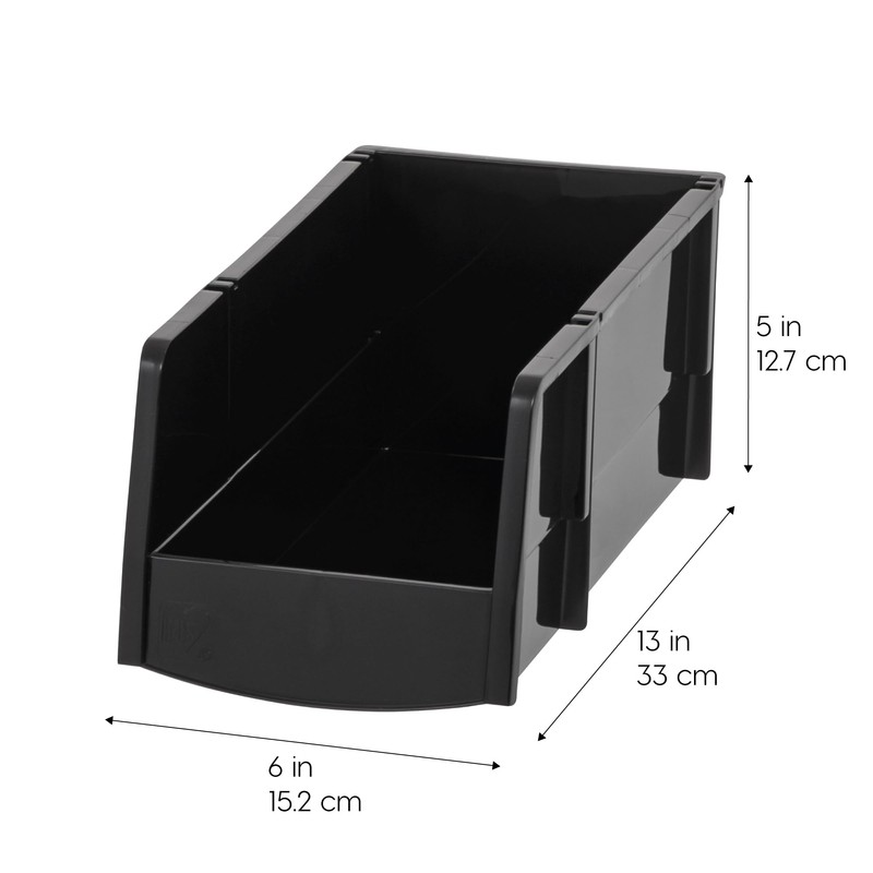 IRIS USA Large Stackable Storage Bins, 8-Pack, 13"L x 6"W