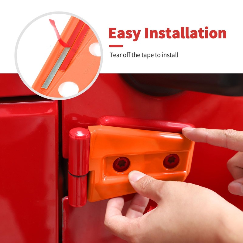 SQQP Door Hinge Trim Cover ABS Exterior Accessories 8Pcs Compatible