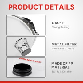 Shop-Vac Dust Collector, Portable Dust Collector for Woodworking, Fits 5 Gallon Bucket, Easy Disposal of Dust & Debris, Elbow Fittings, 2-1/2" Hose and Metal Filter Included