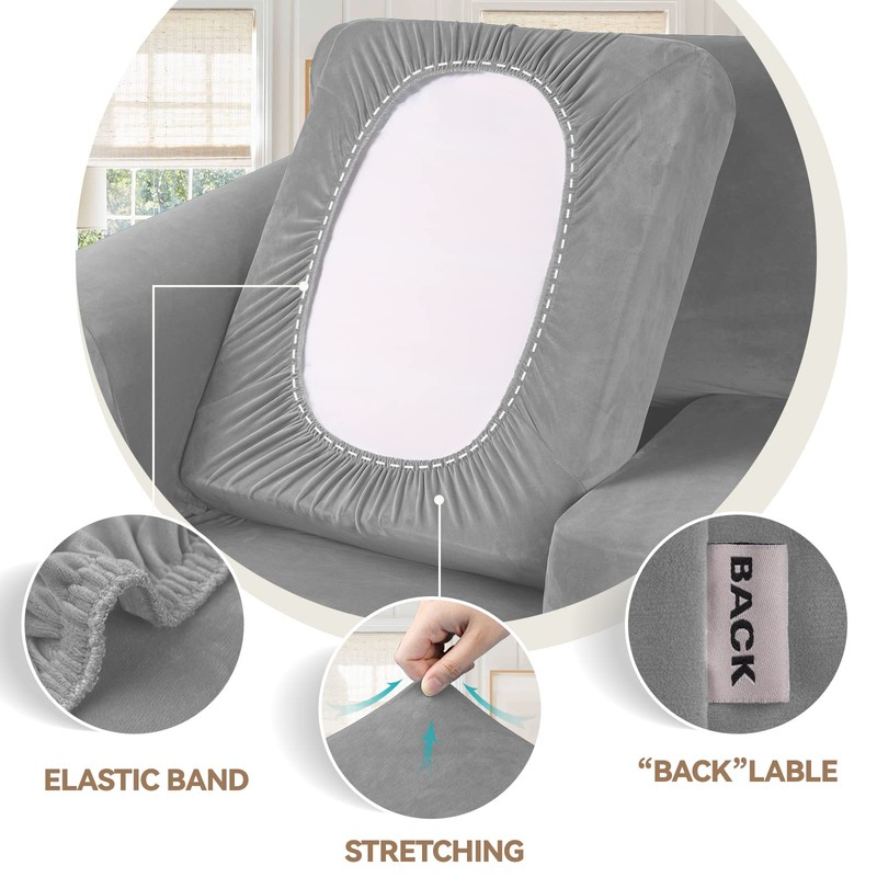 WEERRW Velvet Stretch Chair Sofa Slipcover - 2 Pieces Luxury