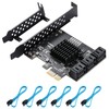 YBBOTT PCIE SATA 6 Gbit/s PCIE Expansion Card 6 Port