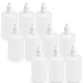 LEPEVNEY 3.4oz Plastic Dropper Bottle 100ml Drop Bottles Empty Squeezable Liquid Dropper Bottle Eye Dropper Bottles with Childproof Cap, 10PCS