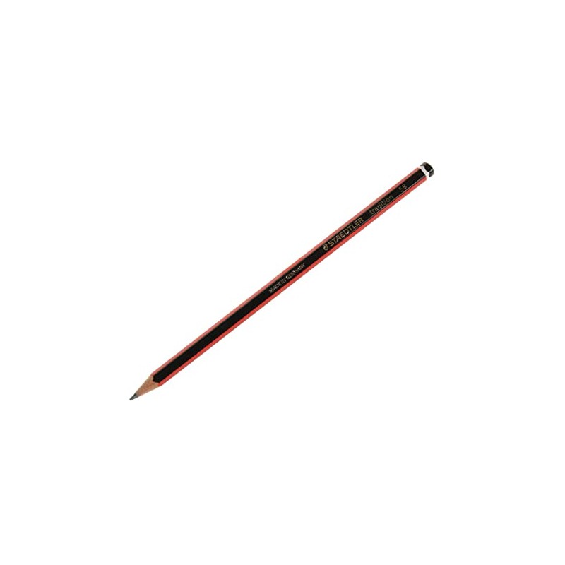 Staedtler 110-5B wooden pencil - wooden pencils (5B, Black, Red)