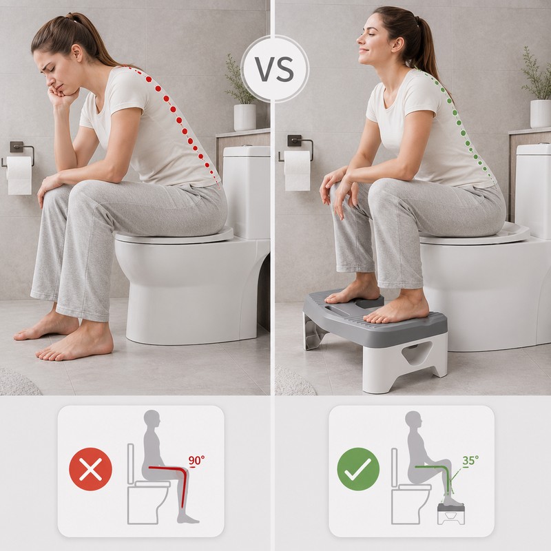 Toilet Footstool for Bathroom Comfort – Non-Slip Squatting Aid Stool