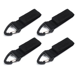 Cluoling Tactical Key Ring, Velcro Belt, Carabiner, Ring, Velcro Belt, Key Chain, Buckle, Carabiner, Multi-functional, Tactical Pouch, Bag, Backpack (Black), Black