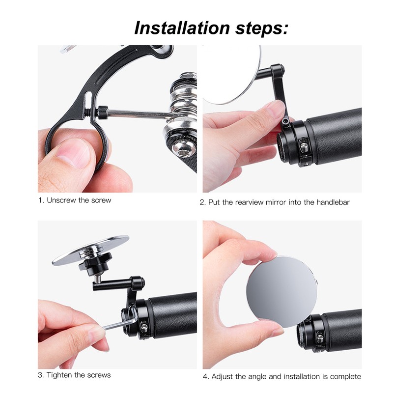 Aluminium Alloy Bicycle Adjustable Rearview Handlebar Mirror Cycling Back Eye