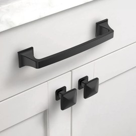 Asidrama 10 Pack 5 Inch(128mm) Kitchen Cabinet Handles, Matte Black Zinc Alloy Cabinet Pulls Kitchen Cabinet Hardware, Furniture Pulls for Bathroom Cupboard Drawer Pulls