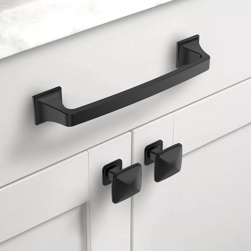 Asidrama 10 Pack 5 Inch(128mm) Kitchen Cabinet Handles, Matte Black