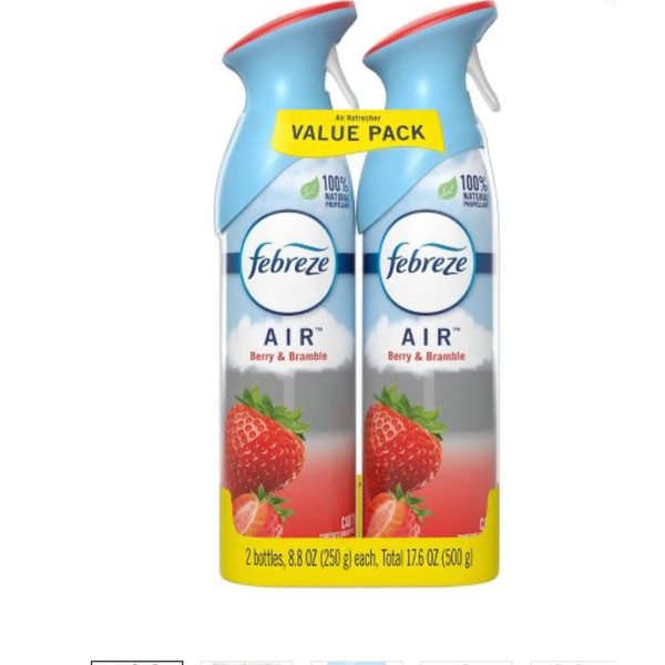 Febreze Air Odor-Eliminating Air Freshener, Berry & Bramble, 2 Ct,