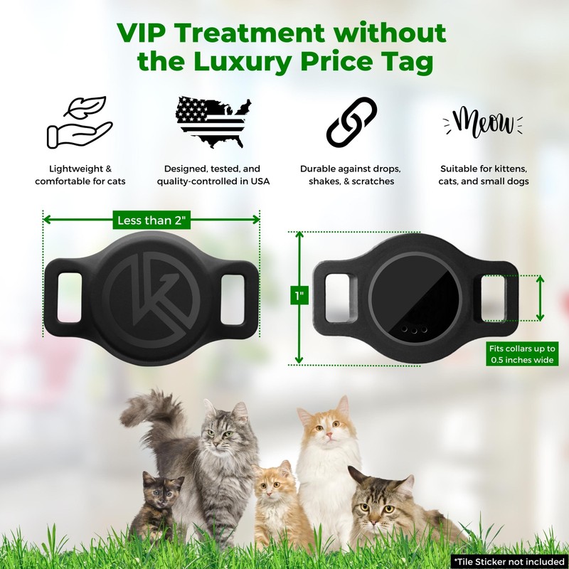 Tile Sticker Holder Cat Tracking Collar (2024) - Breakaway, Reflective