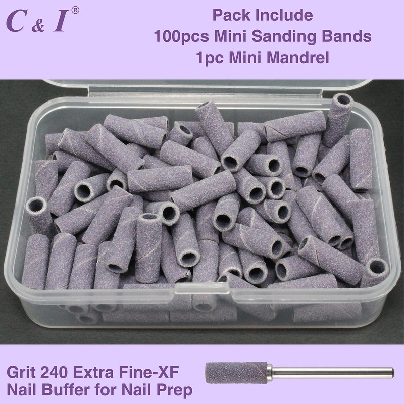 C & I 100pcs Small Sanding Bands & 1pc Slim