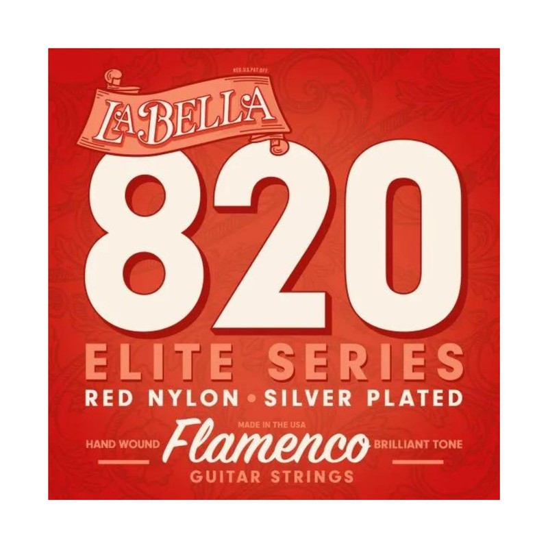 La Bella 820 Flamenco Classic Guitar Set red nylon trebles
