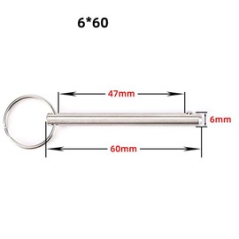 M6*60MM Quick Release Pins in 6Packs,Boat Bimini Top Marine Hardware,Carbon Steel Safety Pin Locking Pins for Boat, Mechanics