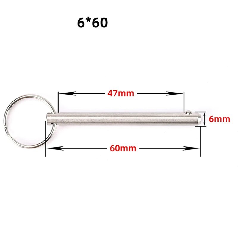 M6*60MM Quick Release Pins in 6Packs,Boat Bimini Top Marine Hardware,Carbon