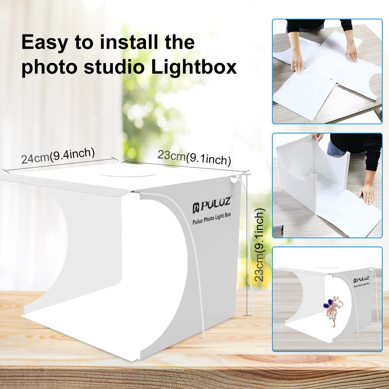 Mini Light Box Photography,PULUZ 20cm Photography Studio LightBox with 2