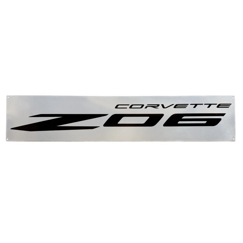 MIDWEST CORVETTE C8 Corvette Silver ZO6 Wall Emblem Large Metal