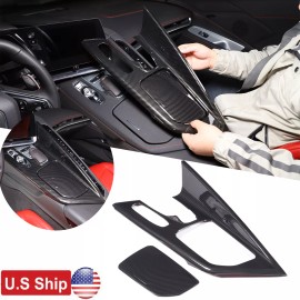 Unbranded ABS Carbon Fiber Center Console Panel Trim Cover Fits For CORVETTE C8  2020-2024