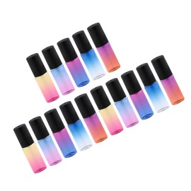 Vaguelly 15PCS Gradient Roller Bottles Set Portable Essential Oil Roll Bottles for Travel Chic Design Leak Random Colors for Home Use Random Color
