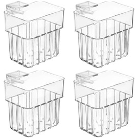 Kisangel 4pcs Aquarium Plant Holder Clear Aquatic Plant Cups with Hooks Fish Tank Holder for Pots Accessories