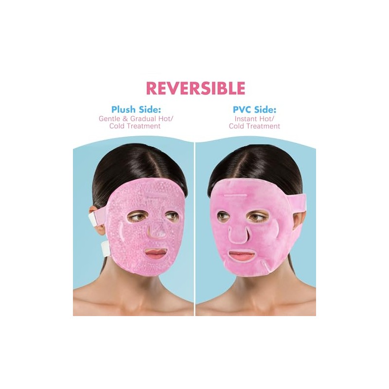 Compresa de hielo para el rostro, mascarilla de hielo reutilizable,