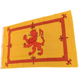 NWFlags Scotland Rampant Lion Flag 5ft x 3ft 75d Premium Polyester Suitable For Flagpoles | Strong Polyester 5x3 foot material Yellow Rampant Lion flag with Eyelets