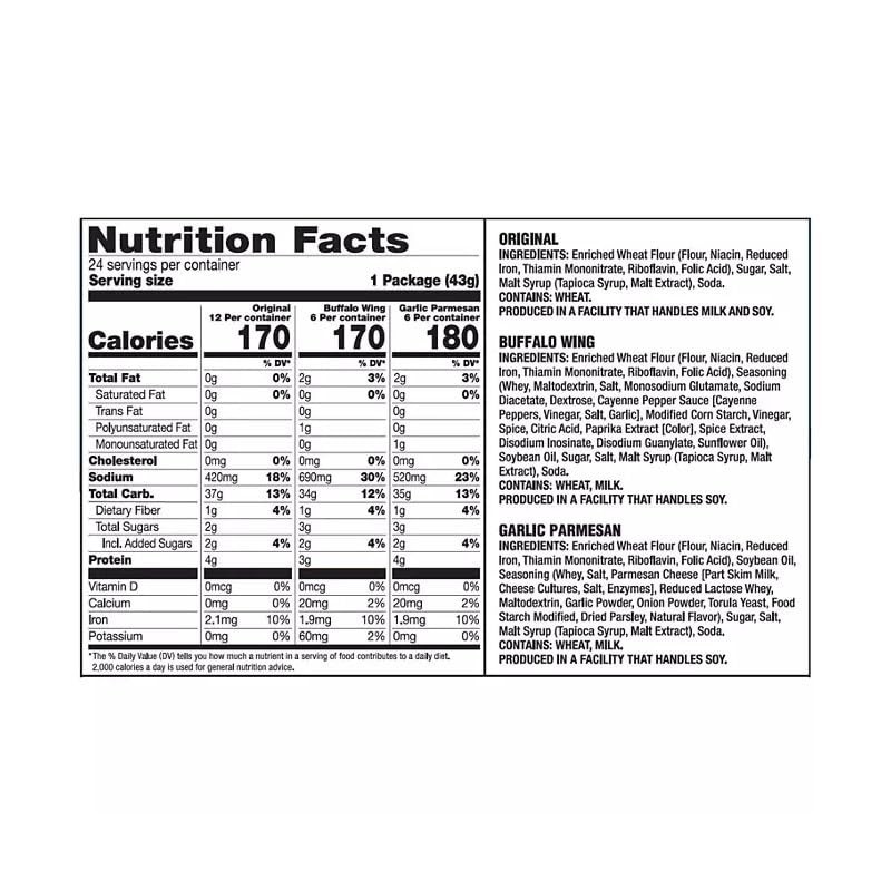 Pretzel Crisps Variety Pack - Bulk Assortment Snack Factory -