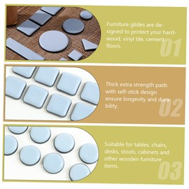 COHEALI 20pcs Furniture Feet Pads Non-Slip Floor Protector Glides Sliding Mats for Chairs Tables Easy Movement Floor Protection