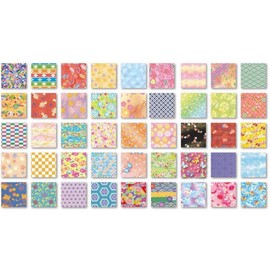 Toyo Origami Japanese Washi Paper Style, Chiyogami, 15cm squares, 45 patterns, 180 Sheets